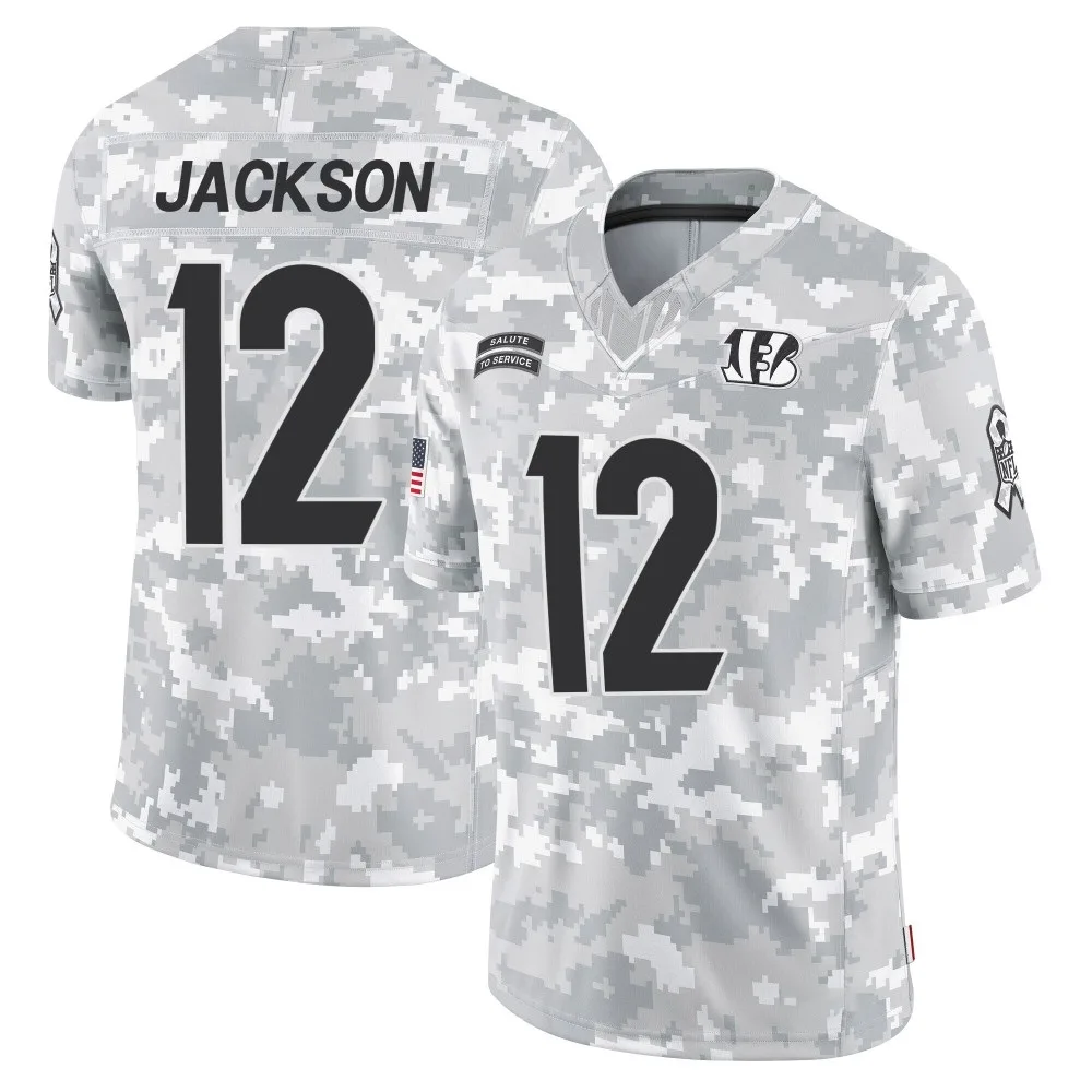 Men's Cincinnati Bengals Shedrick Jackson Nike 2024 Salute to Service Limited Arctic Camo Jersey Men's Cincinnati Bengals Shedrick Jackson Nike 2024 Salute to Service Limited Arctic Camo Jersey