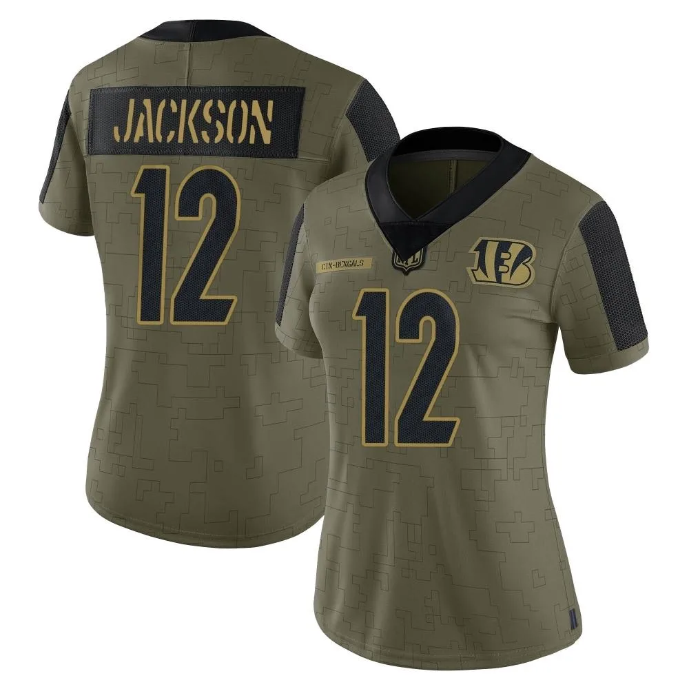 Women's Cincinnati Bengals Shedrick Jackson Nike 2021 Salute To Service Limited Olive Jersey Women's Cincinnati Bengals Shedrick Jackson Nike 2021 Salute To Service Limited Olive Jersey