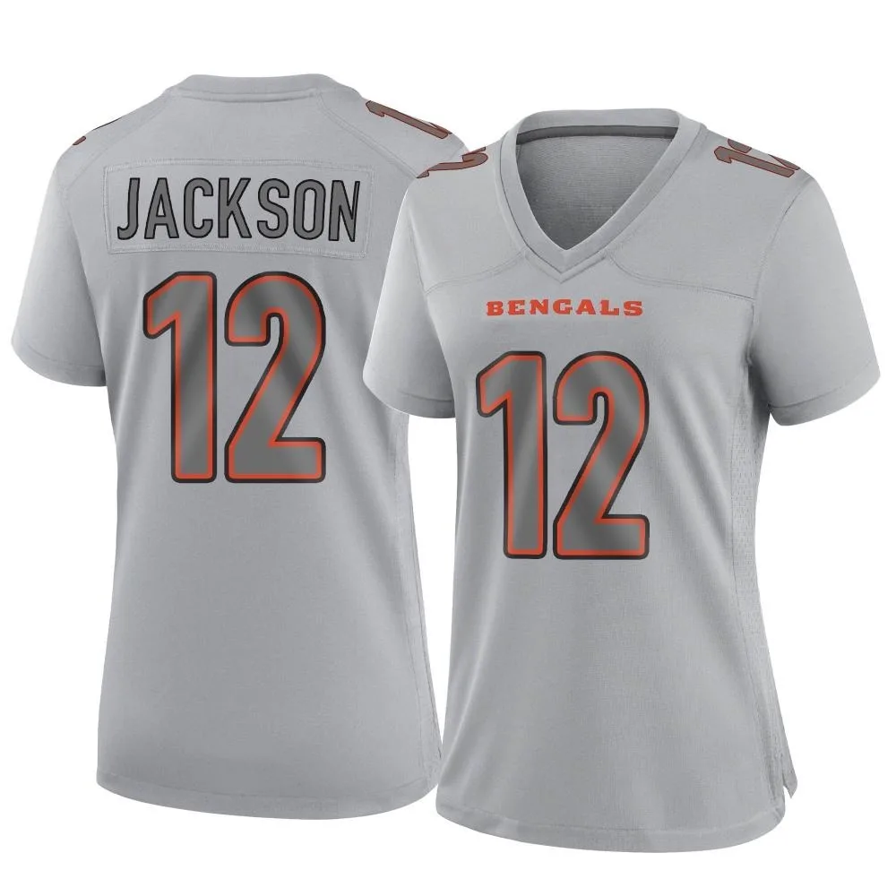 Women's Cincinnati Bengals Shedrick Jackson Nike Atmosphere Fashion Game Gray Jersey Women's Cincinnati Bengals Shedrick Jackson Nike Atmosphere Fashion Game Gray Jersey