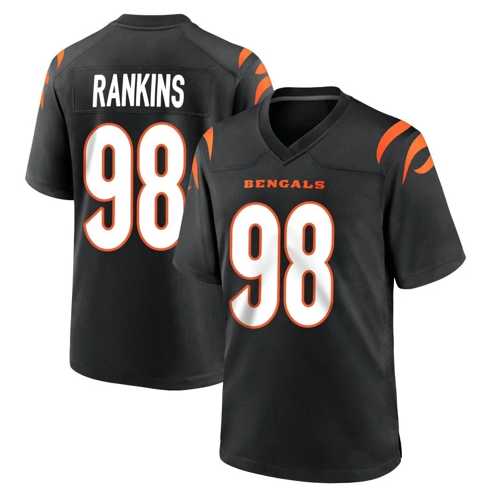 Men's Cincinnati Bengals Sheldon Rankins Nike Team Color Game Black Jersey Men's Cincinnati Bengals Sheldon Rankins Nike Team Color Game Black Jersey