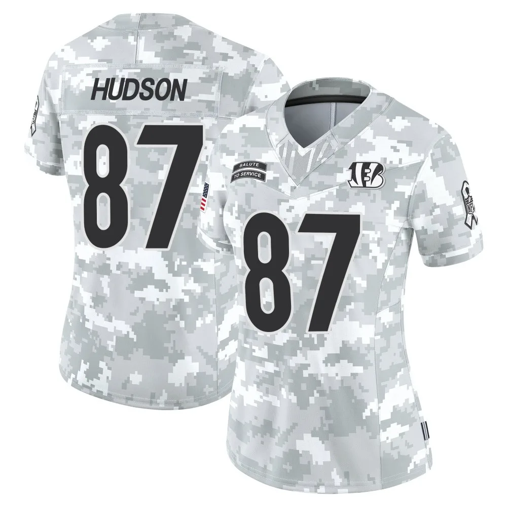 Women's Cincinnati Bengals Tanner Hudson Nike 2024 Salute to Service Limited Arctic Camo Jersey Women's Cincinnati Bengals Tanner Hudson Nike 2024 Salute to Service Limited Arctic Camo Jersey
