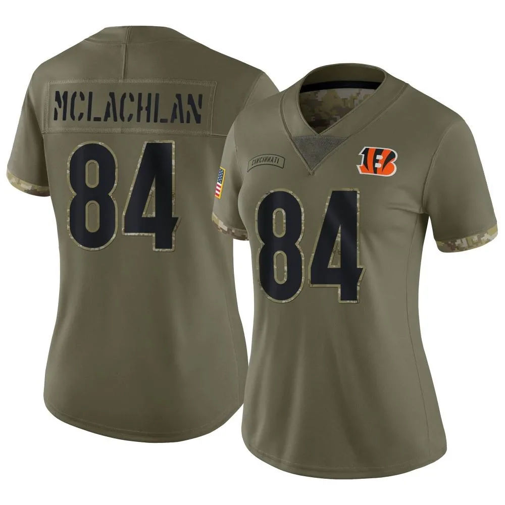 Women's Cincinnati Bengals Tanner Mclachlan Nike 2022 Salute To Service Limited Olive Jersey Women's Cincinnati Bengals Tanner Mclachlan Nike 2022 Salute To Service Limited Olive Jersey