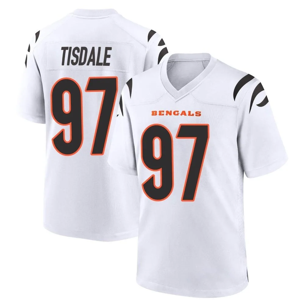 Men's Cincinnati Bengals Tariqious Tisdale Nike Game White Jersey Men's Cincinnati Bengals Tariqious Tisdale Nike Game White Jersey