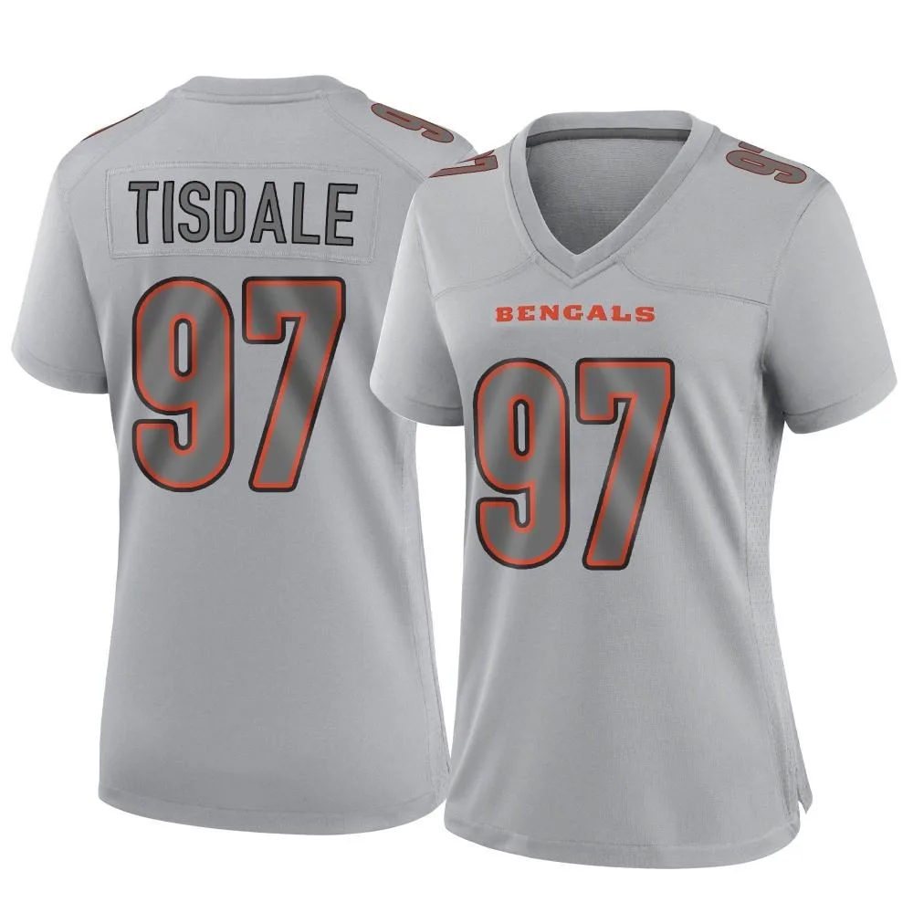 Women's Cincinnati Bengals Tariqious Tisdale Nike Atmosphere Fashion Game Gray Jersey Women's Cincinnati Bengals Tariqious Tisdale Nike Atmosphere Fashion Game Gray Jersey