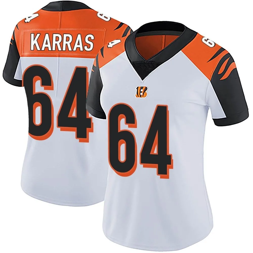 Women's Cincinnati Bengals Ted Karras Nike Vapor Untouchable Limited White Jersey Women's Cincinnati Bengals Ted Karras Nike Vapor Untouchable Limited White Jersey