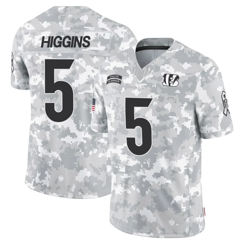 Men's Cincinnati Bengals Tee Higgins Nike 2024 Salute to Service Limited Arctic Camo Jersey Men's Cincinnati Bengals Tee Higgins Nike 2024 Salute to Service Limited Arctic Camo Jersey