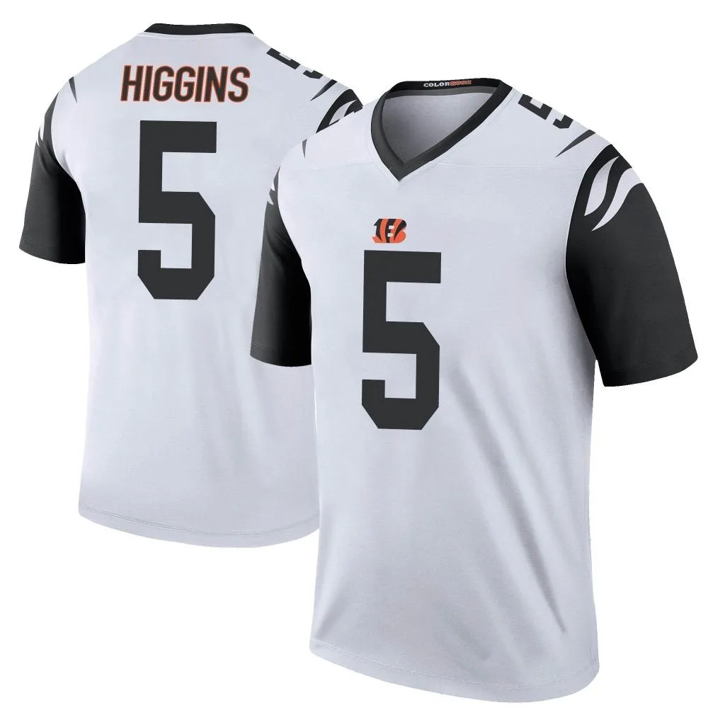 Men's Cincinnati Bengals Tee Higgins Nike Color Rush Legend White Jersey Men's Cincinnati Bengals Tee Higgins Nike Color Rush Legend White Jersey