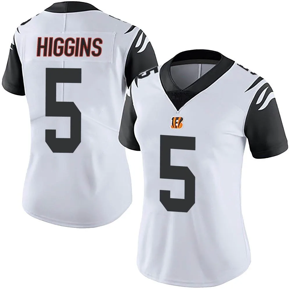 Women's Cincinnati Bengals Tee Higgins Nike Color Rush Vapor Untouchable Limited White Jersey Women's Cincinnati Bengals Tee Higgins Nike Color Rush Vapor Untouchable Limited White Jersey