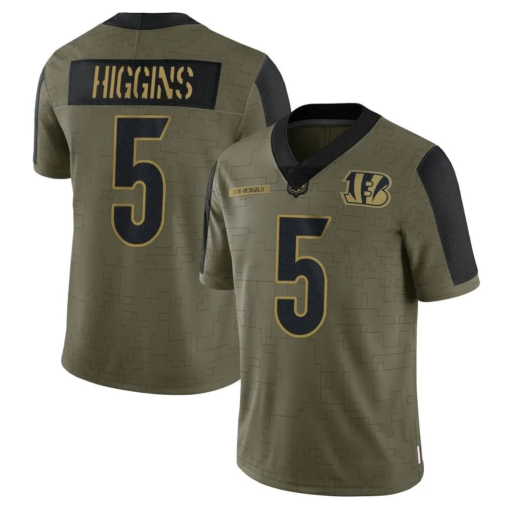Youth Cincinnati Bengals Tee Higgins Nike 2021 Salute To Service Limited Olive Jersey Youth Cincinnati Bengals Tee Higgins Nike 2021 Salute To Service Limited Olive Jersey