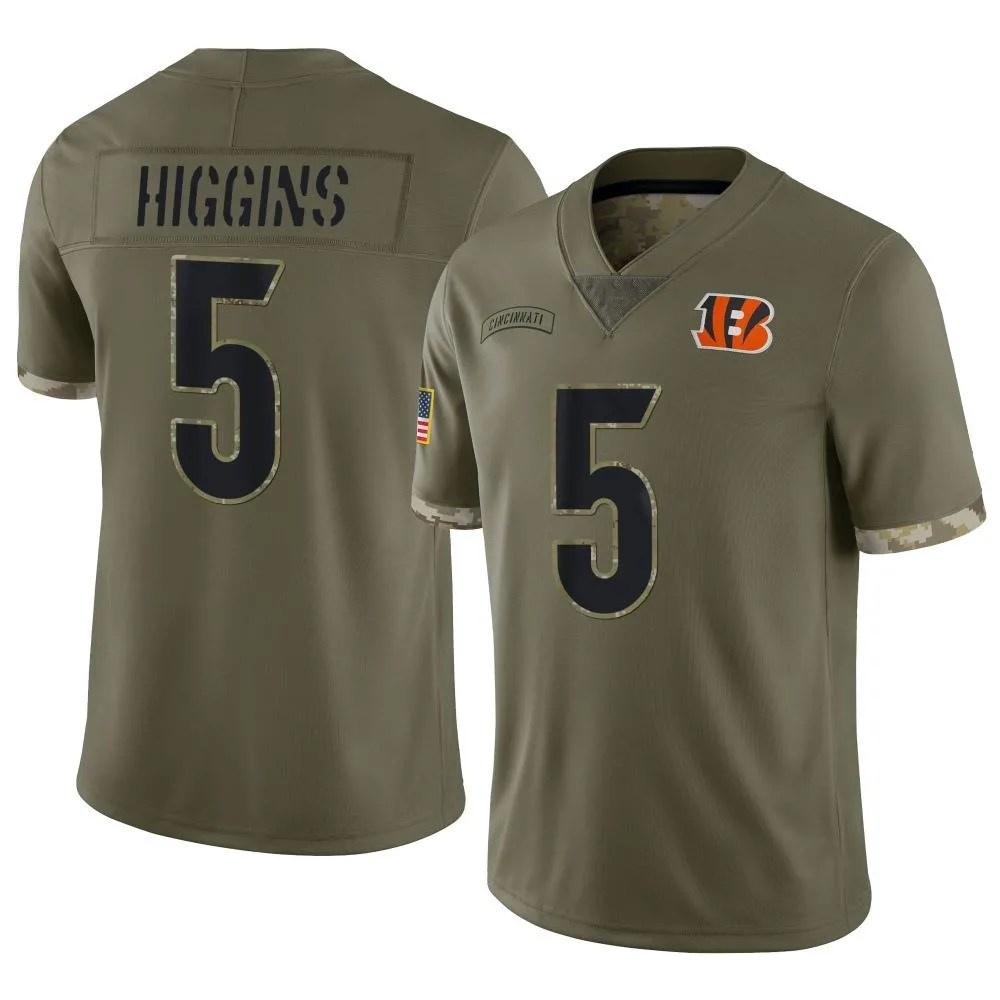 Youth Cincinnati Bengals Tee Higgins Nike 2022 Salute To Service Limited Olive Jersey Youth Cincinnati Bengals Tee Higgins Nike 2022 Salute To Service Limited Olive Jersey