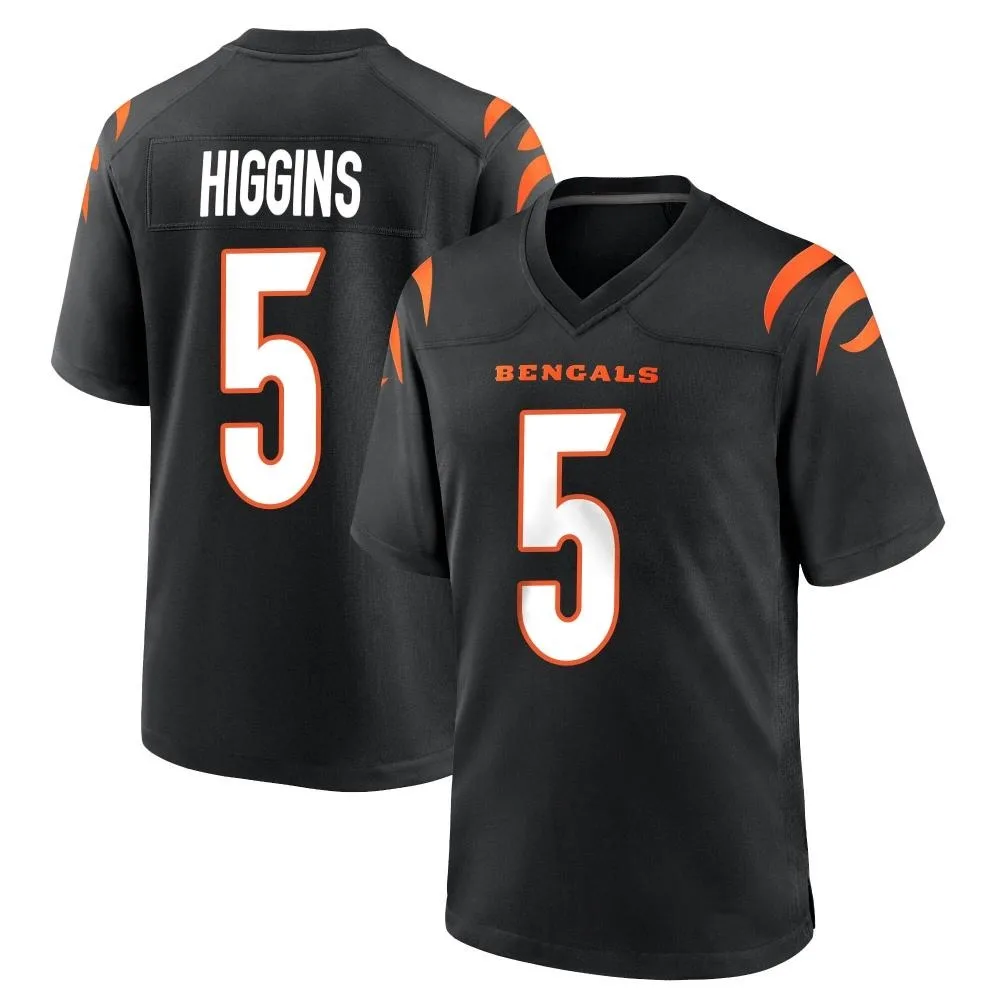 Youth Cincinnati Bengals Tee Higgins Nike Team Color Game Black Jersey Youth Cincinnati Bengals Tee Higgins Nike Team Color Game Black Jersey