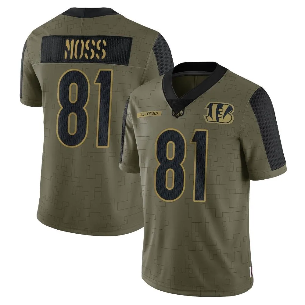 Men's Cincinnati Bengals Thaddeus Moss Nike 2021 Salute To Service Limited Olive Jersey Men's Cincinnati Bengals Thaddeus Moss Nike 2021 Salute To Service Limited Olive Jersey