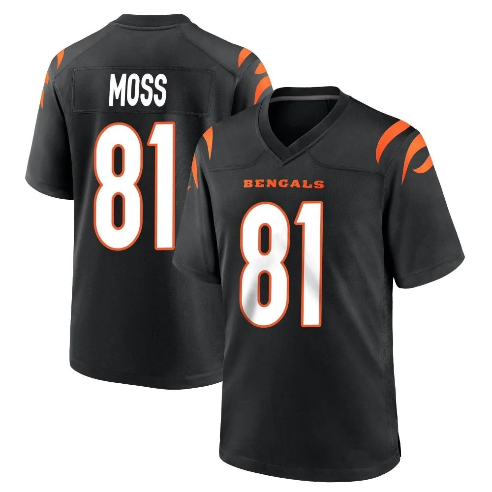 Men's Cincinnati Bengals Thaddeus Moss Nike Team Color Game Black Jersey Men's Cincinnati Bengals Thaddeus Moss Nike Team Color Game Black Jersey