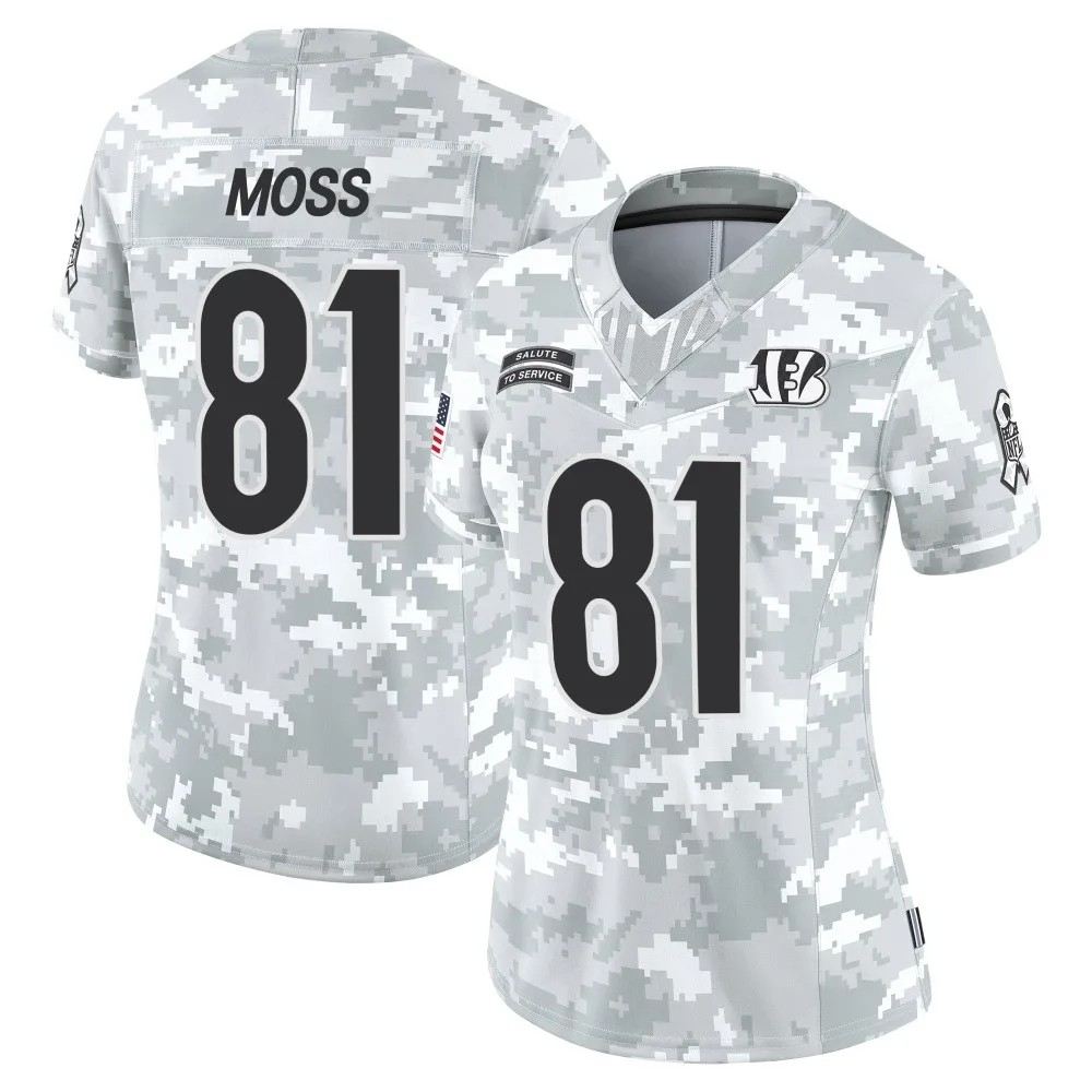 Women's Cincinnati Bengals Thaddeus Moss Nike 2024 Salute to Service Limited Arctic Camo Jersey Women's Cincinnati Bengals Thaddeus Moss Nike 2024 Salute to Service Limited Arctic Camo Jersey