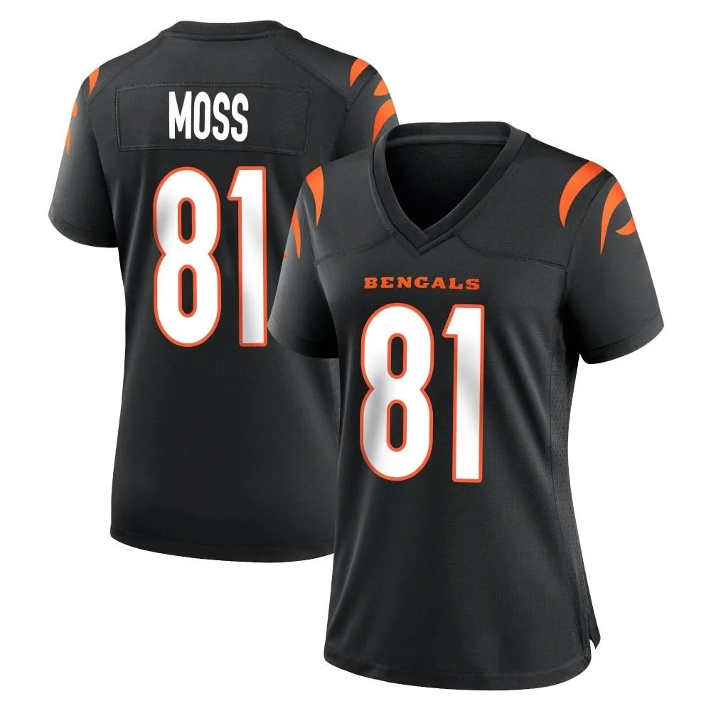 Women's Cincinnati Bengals Thaddeus Moss Nike Team Color Game Black Jersey Women's Cincinnati Bengals Thaddeus Moss Nike Team Color Game Black Jersey