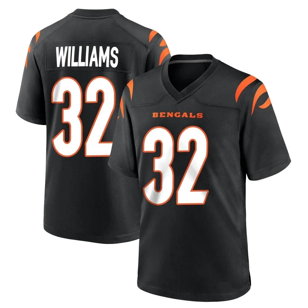 Men's Cincinnati Bengals Trayveon Williams Nike Team Color Game Black Jersey Men's Cincinnati Bengals Trayveon Williams Nike Team Color Game Black Jersey
