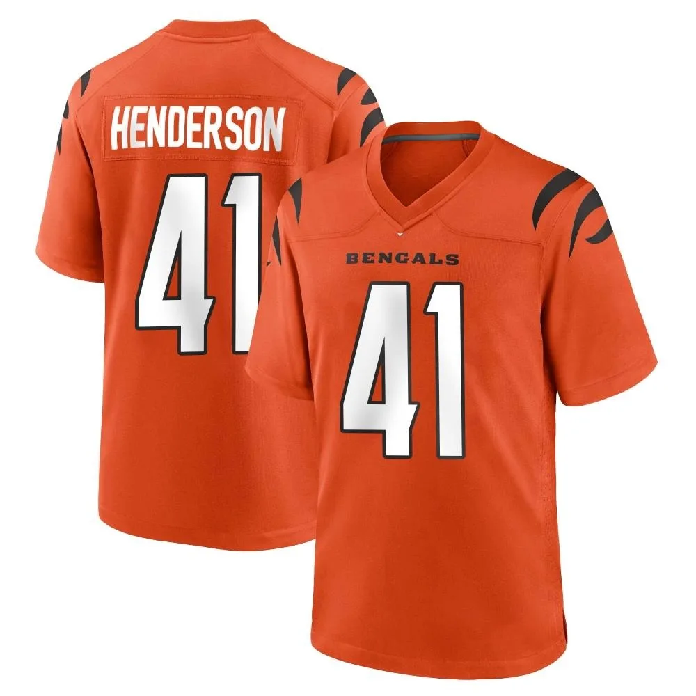 Men's Cincinnati Bengals Trayvon Henderson Nike Game Orange Jersey Men's Cincinnati Bengals Trayvon Henderson Nike Game Orange Jersey