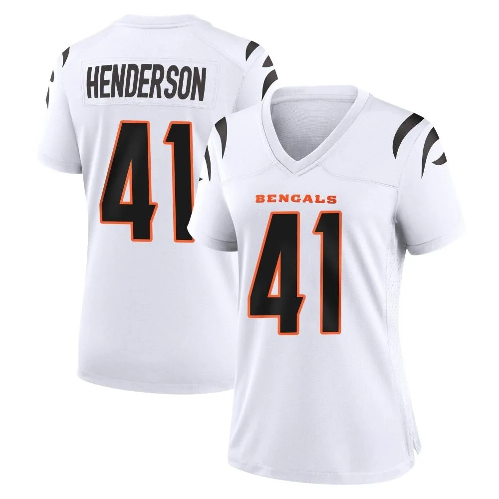 Women's Cincinnati Bengals Trayvon Henderson Nike Game White Jersey Women's Cincinnati Bengals Trayvon Henderson Nike Game White Jersey