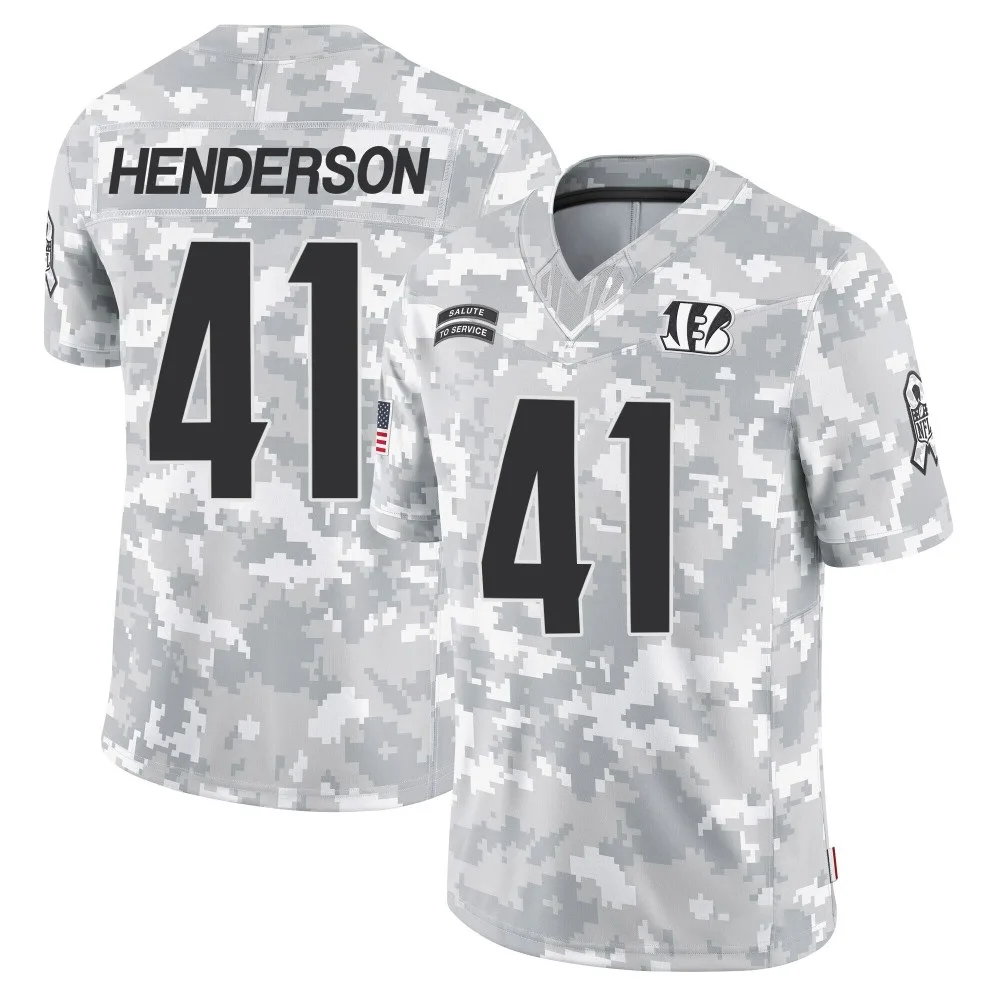 Youth Cincinnati Bengals Trayvon Henderson Nike 2024 Salute to Service Limited Arctic Camo Jersey Youth Cincinnati Bengals Trayvon Henderson Nike 2024 Salute to Service Limited Arctic Camo Jersey