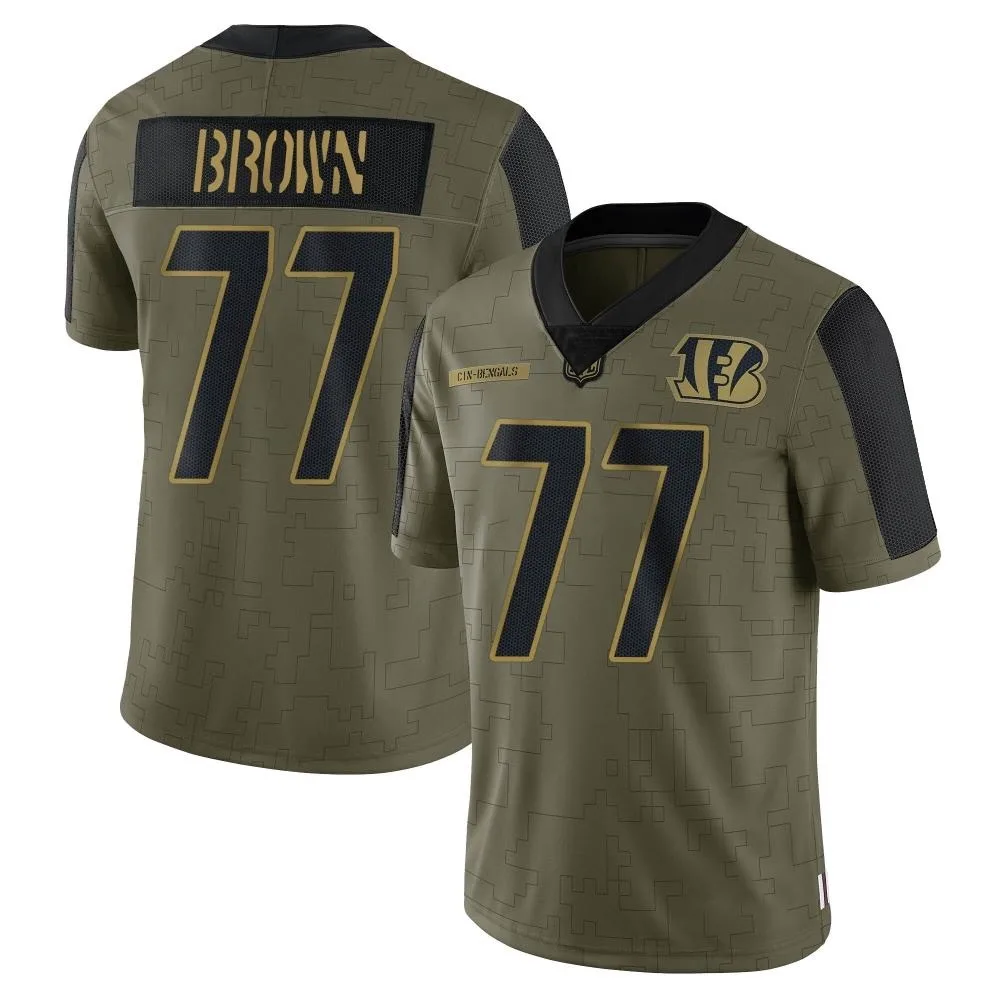 Men's Cincinnati Bengals Trent Brown Nike 2021 Salute To Service Limited Olive Jersey Men's Cincinnati Bengals Trent Brown Nike 2021 Salute To Service Limited Olive Jersey