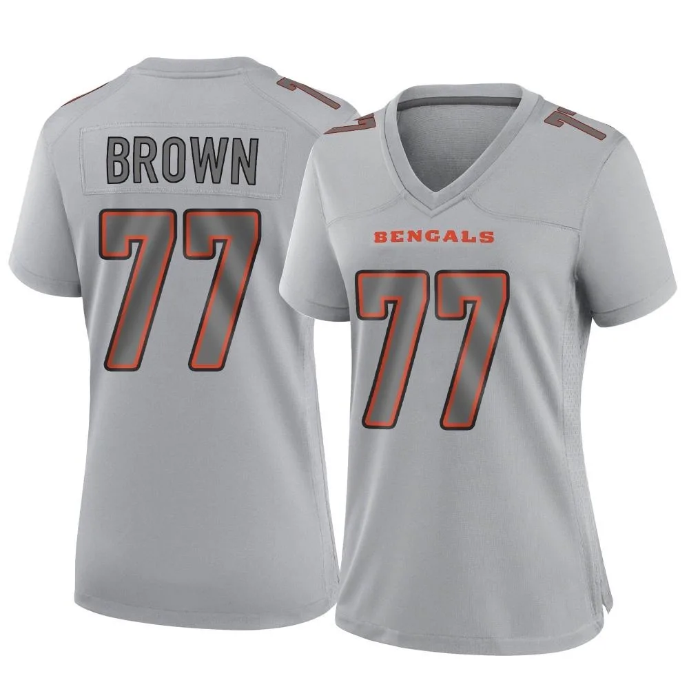 Women's Cincinnati Bengals Trent Brown Nike Atmosphere Fashion Game Gray Jersey Women's Cincinnati Bengals Trent Brown Nike Atmosphere Fashion Game Gray Jersey