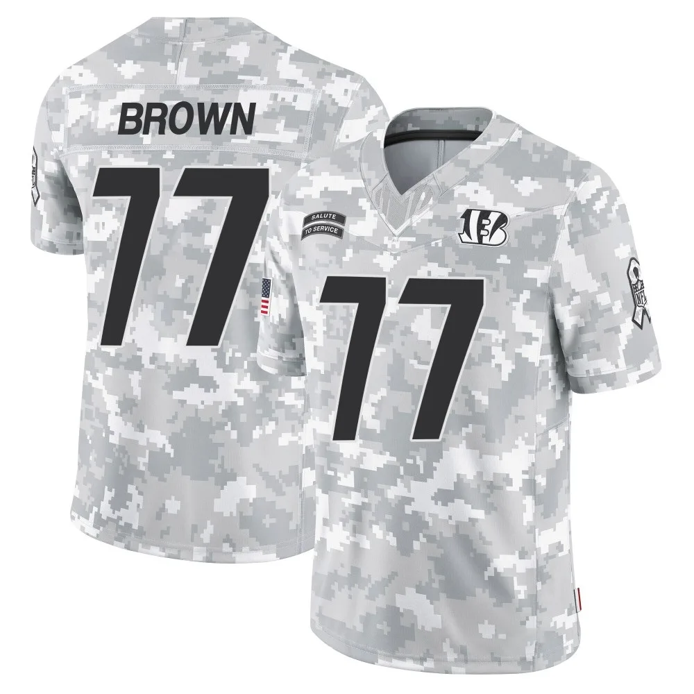 Youth Cincinnati Bengals Trent Brown Nike 2024 Salute to Service Limited Arctic Camo Jersey Youth Cincinnati Bengals Trent Brown Nike 2024 Salute to Service Limited Arctic Camo Jersey