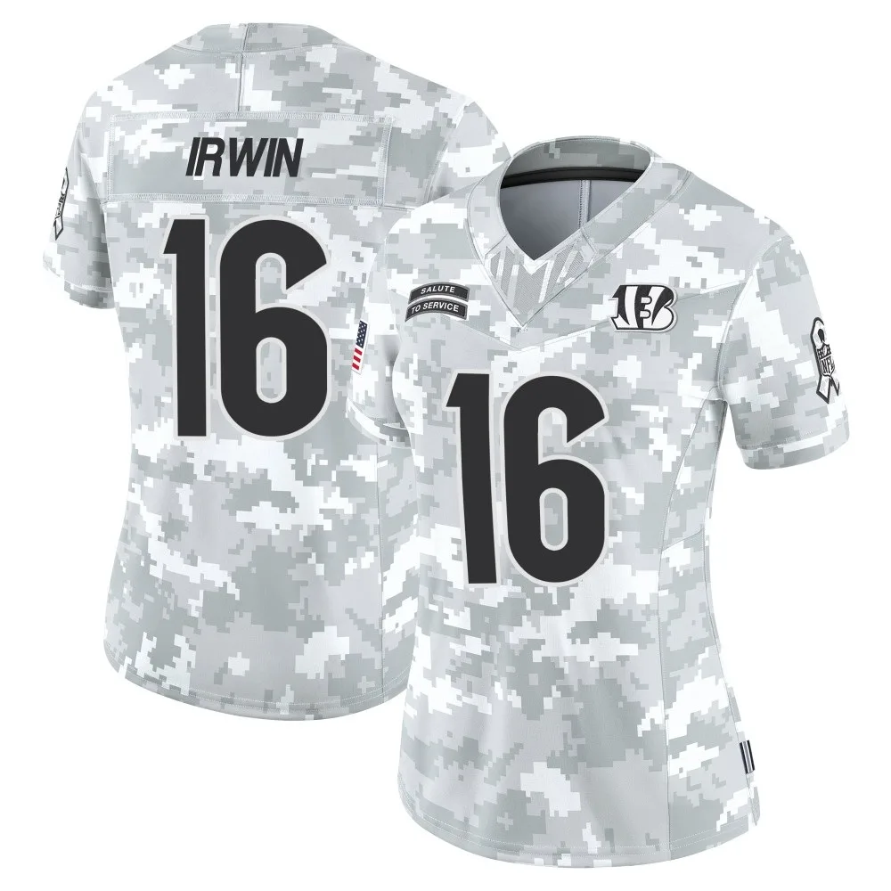Women's Cincinnati Bengals Trenton Irwin Nike 2024 Salute to Service Limited Arctic Camo Jersey Women's Cincinnati Bengals Trenton Irwin Nike 2024 Salute to Service Limited Arctic Camo Jersey