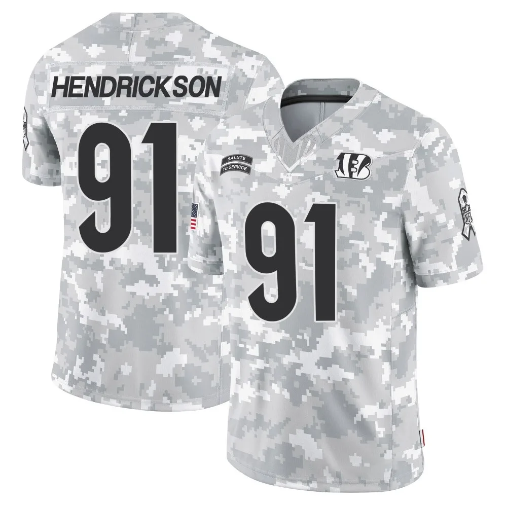 Men's Cincinnati Bengals Trey Hendrickson Nike 2024 Salute to Service Limited Arctic Camo Jersey Men's Cincinnati Bengals Trey Hendrickson Nike 2024 Salute to Service Limited Arctic Camo Jersey