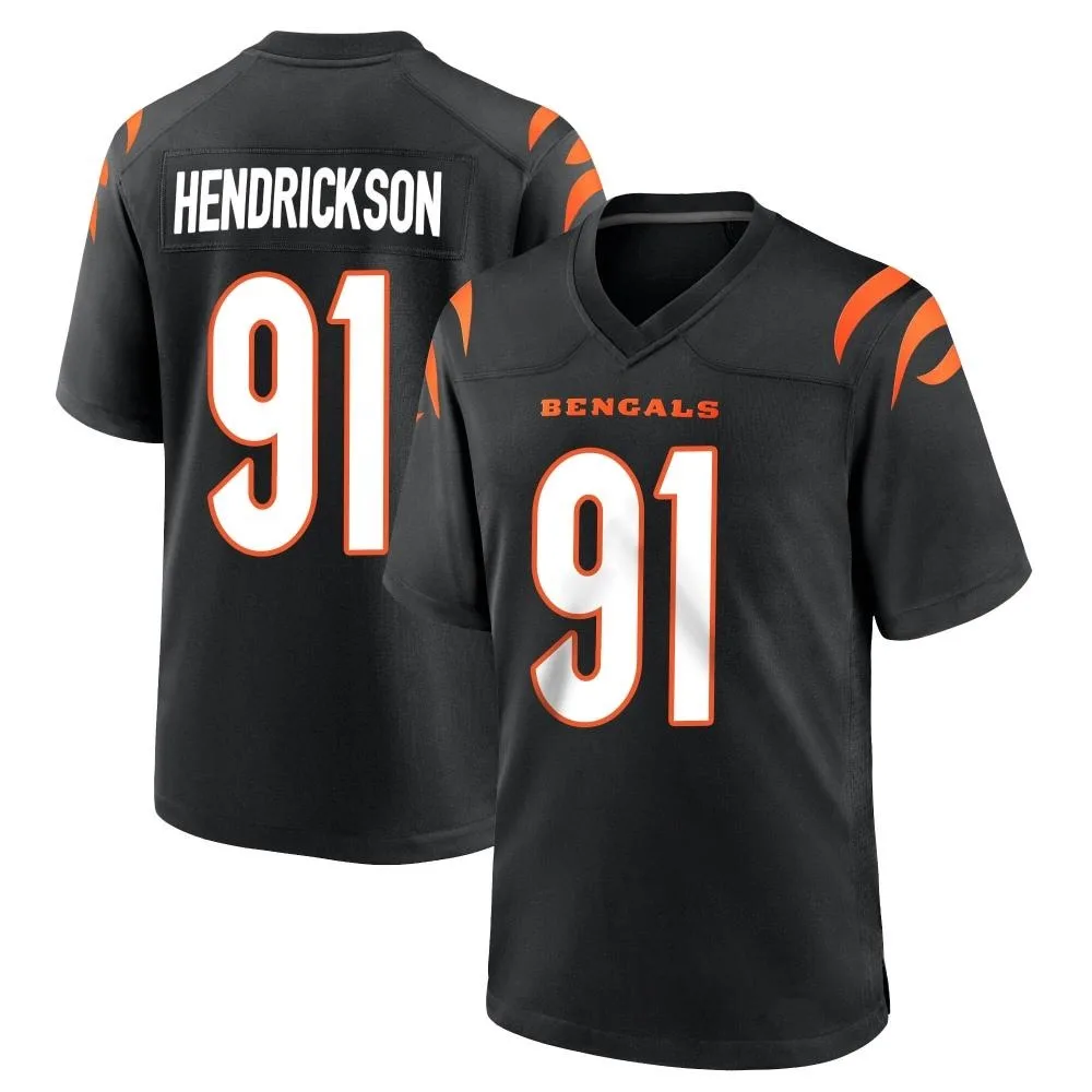 Men's Cincinnati Bengals Trey Hendrickson Nike Team Color Game Black Jersey Men's Cincinnati Bengals Trey Hendrickson Nike Team Color Game Black Jersey