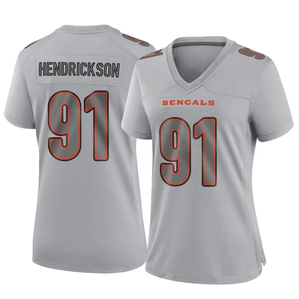 Women's Cincinnati Bengals Trey Hendrickson Nike Atmosphere Fashion Game Gray Jersey Women's Cincinnati Bengals Trey Hendrickson Nike Atmosphere Fashion Game Gray Jersey