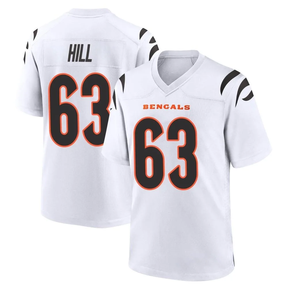 Men's Cincinnati Bengals Trey Hill Nike Game White Jersey Men's Cincinnati Bengals Trey Hill Nike Game White Jersey