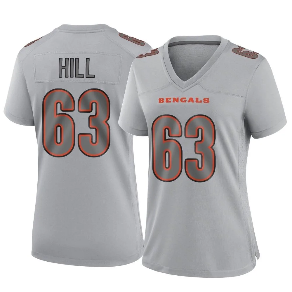 Women's Cincinnati Bengals Trey Hill Nike Atmosphere Fashion Game Gray Jersey Women's Cincinnati Bengals Trey Hill Nike Atmosphere Fashion Game Gray Jersey