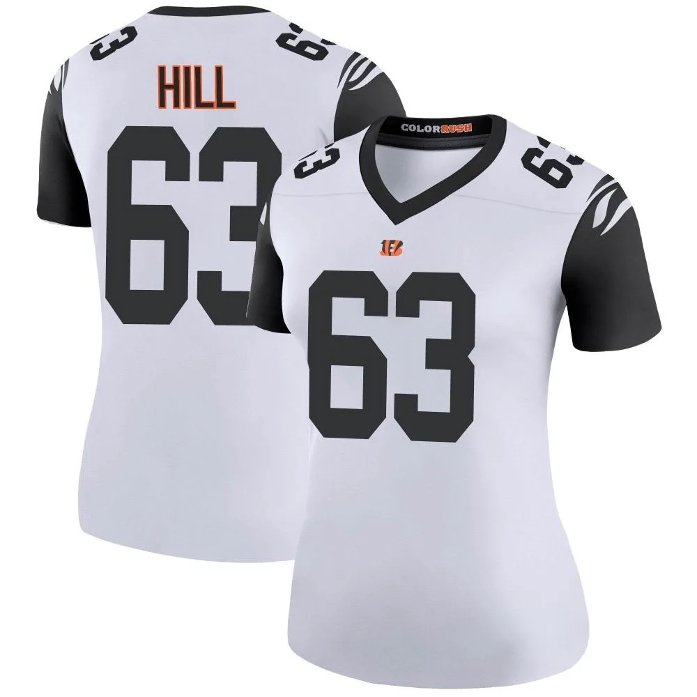 Women's Cincinnati Bengals Trey Hill Nike Color Rush Legend White Jersey Women's Cincinnati Bengals Trey Hill Nike Color Rush Legend White Jersey