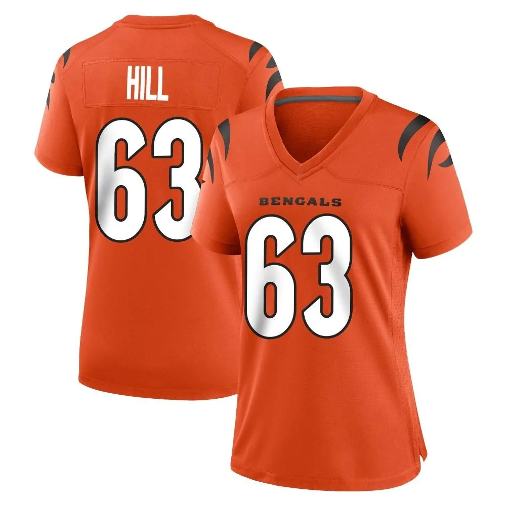 Women's Cincinnati Bengals Trey Hill Nike Game Orange Jersey Women's Cincinnati Bengals Trey Hill Nike Game Orange Jersey