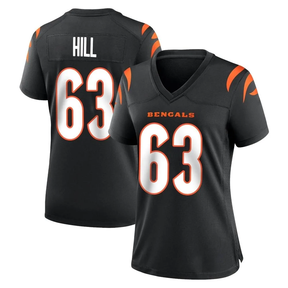 Women's Cincinnati Bengals Trey Hill Nike Team Color Game Black Jersey Women's Cincinnati Bengals Trey Hill Nike Team Color Game Black Jersey