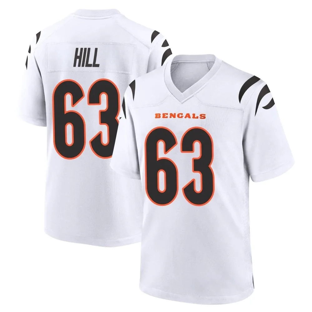 Youth Cincinnati Bengals Trey Hill Nike Game White Jersey Youth Cincinnati Bengals Trey Hill Nike Game White Jersey