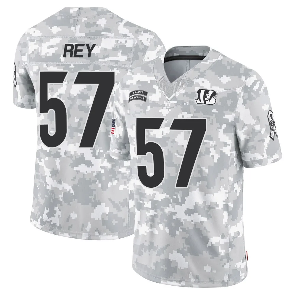 Men's Cincinnati Bengals Vincent Rey Nike 2024 Salute to Service Limited Arctic Camo Jersey Men's Cincinnati Bengals Vincent Rey Nike 2024 Salute to Service Limited Arctic Camo Jersey
