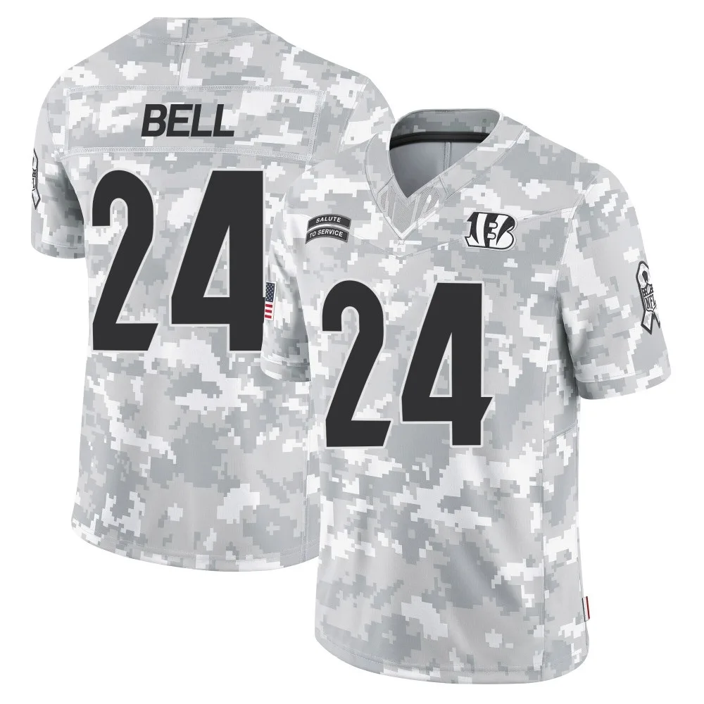 Men's Cincinnati Bengals Vonn Bell Nike 2024 Salute to Service Limited Arctic Camo Jersey Men's Cincinnati Bengals Vonn Bell Nike 2024 Salute to Service Limited Arctic Camo Jersey
