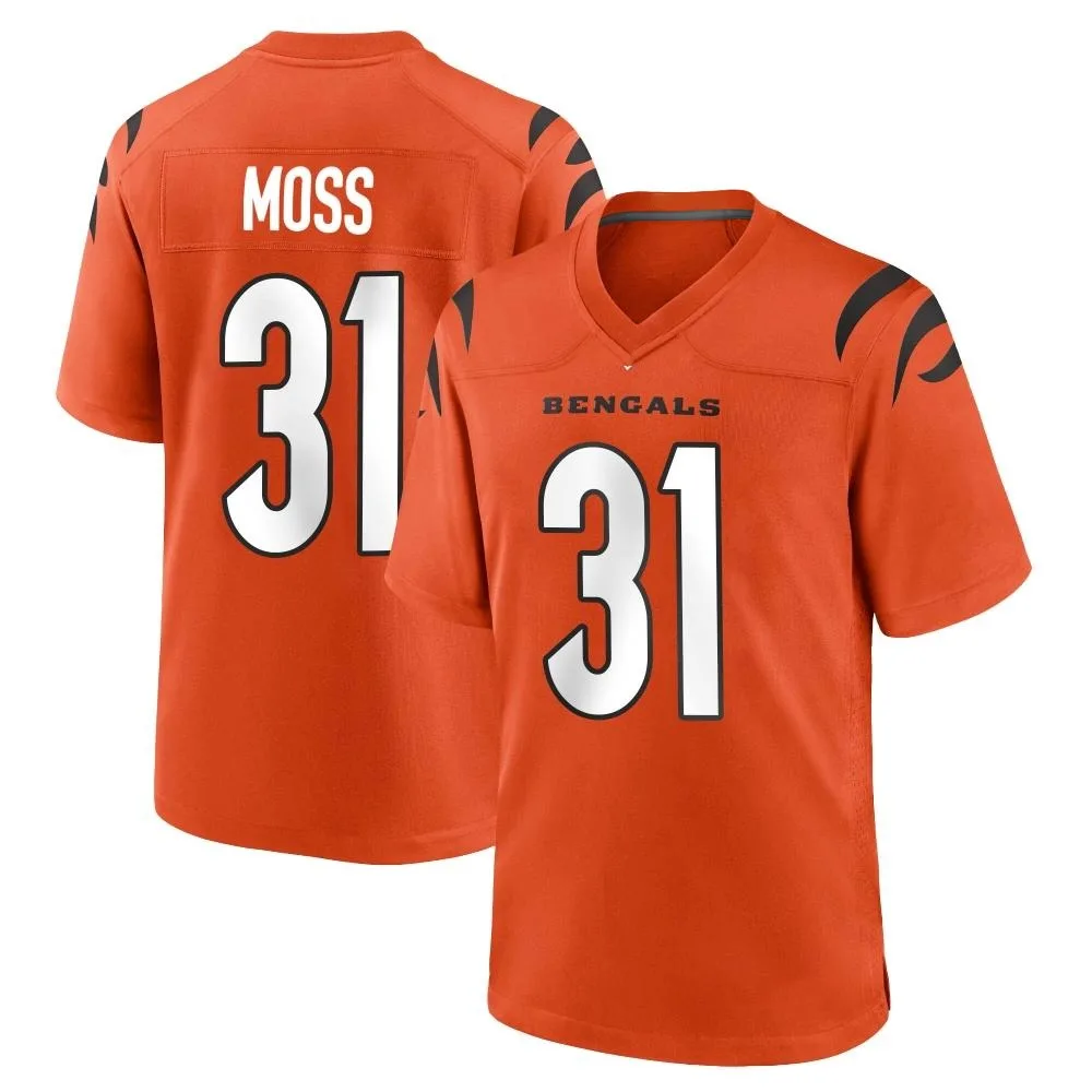 Men's Cincinnati Bengals Zack Moss Nike Game Orange Jersey Men's Cincinnati Bengals Zack Moss Nike Game Orange Jersey