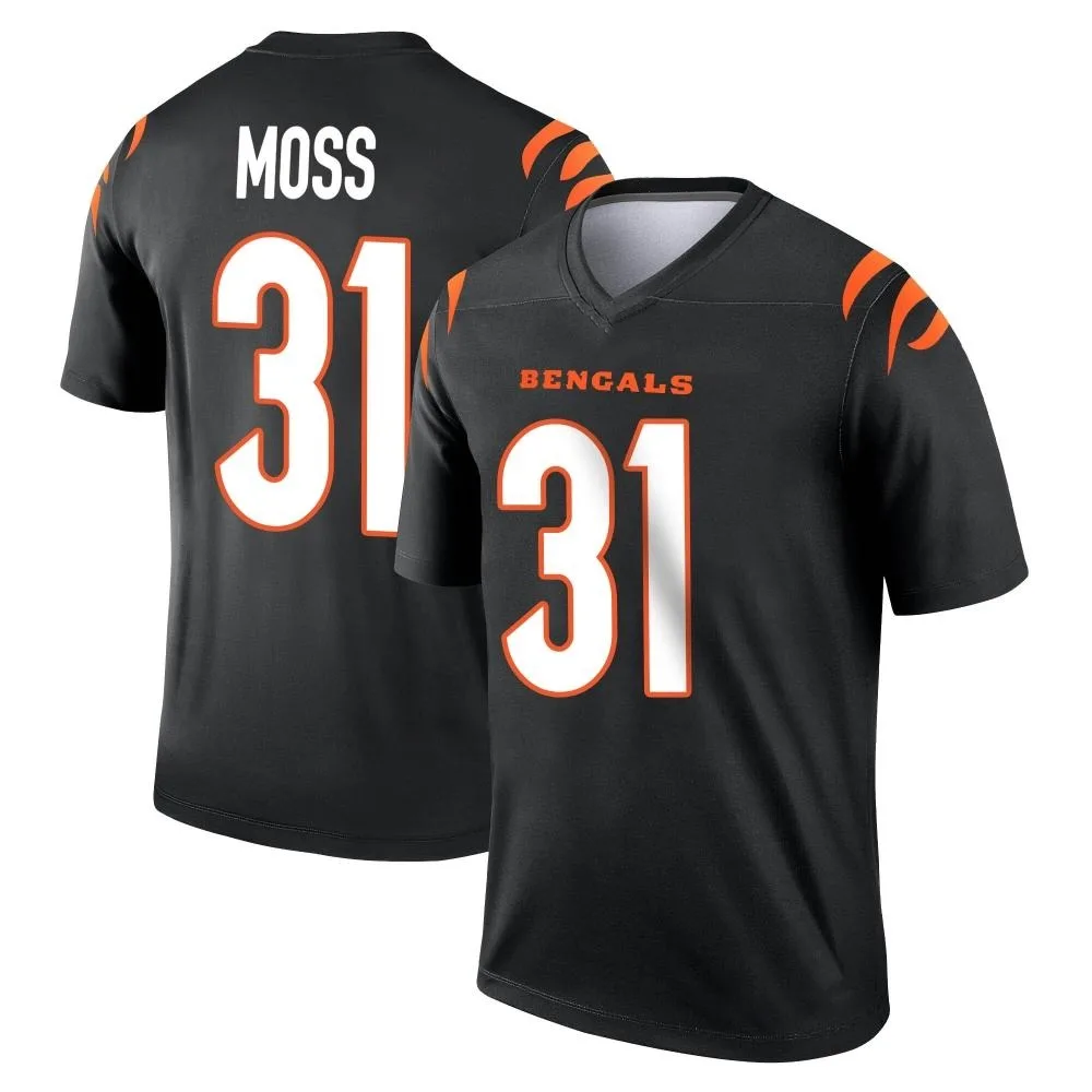 Men's Cincinnati Bengals Zack Moss Nike Legend Black Jersey Men's Cincinnati Bengals Zack Moss Nike Legend Black Jersey